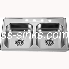 SUS304 Lavabo de cocina de acero inoxidable con desagüe central