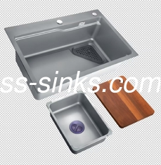 Lavadero de cocina de acero inoxidable de esquina pulida de 18G para cocinas compactas