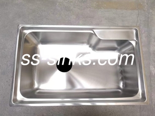 Cubierto de una sola taza de acero inoxidable polido rectangular de una pieza