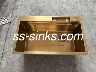 Forma de cuenco rectangular Montaje superior del fregadero de acero inoxidable acabado satinado de uso pesado