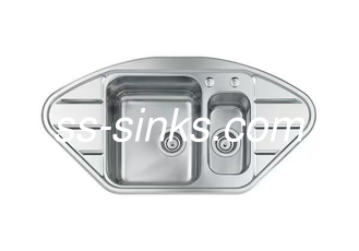 Resistente a la corrosión y duradero del rincón del fregadero de la cocina de acero inoxidable con el accesorio del tablero de drenaje