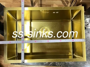 Cubo de acero inoxidable de tamaño cuadrado personalizado con acabado dorado