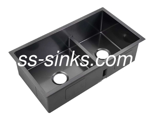Retanglar el fregadero doble de acero inoxidable negro para una limpieza y mantenimiento fáciles
