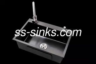 9&quot; SS304 negro grande Matt Kitchen Sink Rectangular Shaped