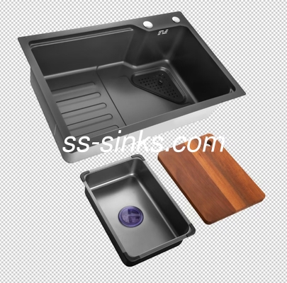 Lavadero de cocina de acero inoxidable de esquina pulida de 18G para cocinas compactas