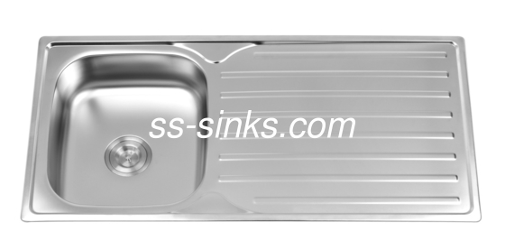 Tamaño OEM Topmount Cuenca de cocina Singl Bowl con Drainboard Tamaño mínimo del gabinete 33 pulgadas
