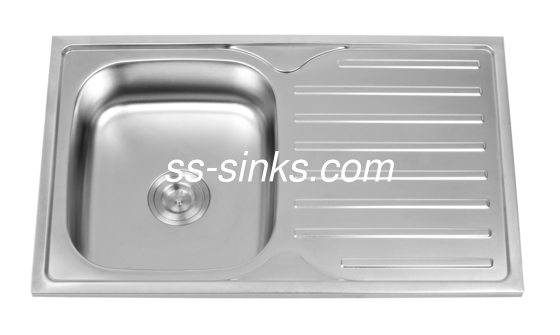 Tamaño OEM Topmount Cuenca de cocina Singl Bowl con Drainboard Tamaño mínimo del gabinete 33 pulgadas