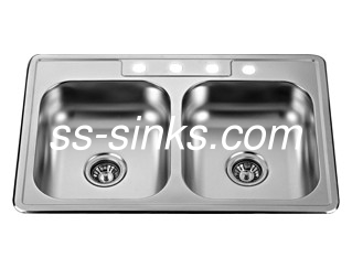 Lavadero de cocina de acero inoxidable 304 con cuenco doble Diseño moderno y elegante