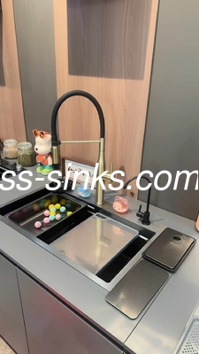 Bajo montaje de una sola cuenca rectangular de cocina hecha a mano El fregadero de acero sus304
