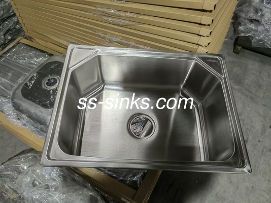 Monte superior de acero inoxidable de hexágono grande mono recipiente fregadero por encima del mostrador