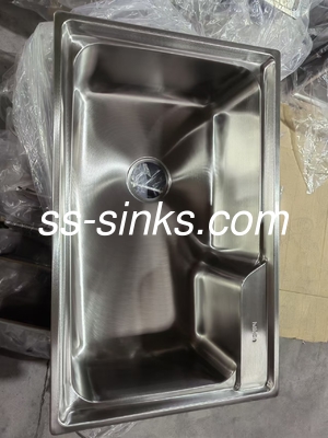 OEM Topmount Lavadero de cocina con ubicación de drenaje trasero y cuencas dobles en tamaño OEM