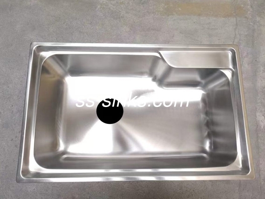 Cubierto de una sola taza de acero inoxidable polido rectangular de una pieza