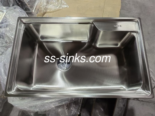 Cubierto de una sola taza de acero inoxidable polido rectangular de una pieza