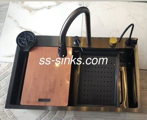 Hermoso fregadero de acero inoxidable 304 de plata para cocinas modernas y clásicas