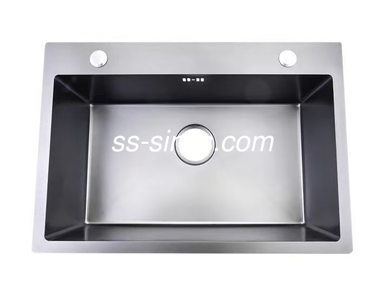 Finish polaco Topmount Lavabo de cocina con 1 tazón OEM dimensiones exteriores incluidas