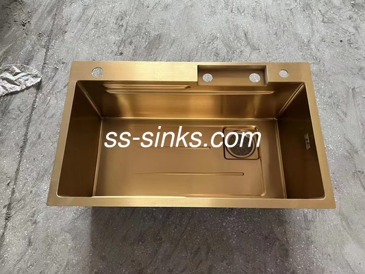 Forma de cuenco rectangular Montaje superior del fregadero de acero inoxidable acabado satinado de uso pesado