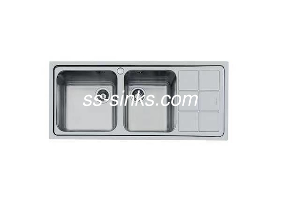 Lavadero de cocina de acero inoxidable con tablero de drenaje resistente a la oxidación duradero