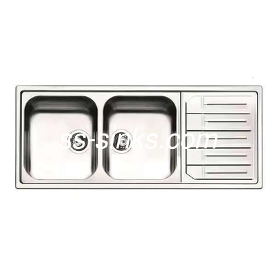 Lavadero de cocina de acero inoxidable con tablero de drenaje resistente a la oxidación duradero