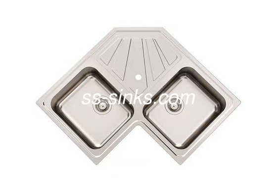 Resistente a la corrosión y duradero del rincón del fregadero de la cocina de acero inoxidable con el accesorio del tablero de drenaje