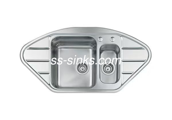 Resistente a la corrosión y duradero del rincón del fregadero de la cocina de acero inoxidable con el accesorio del tablero de drenaje