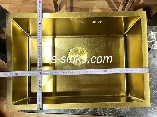 Cubo de acero inoxidable de tamaño cuadrado personalizado con acabado dorado