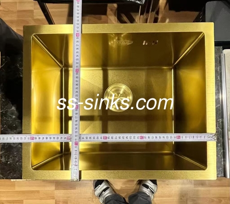 Cubo de acero inoxidable de tamaño cuadrado personalizado con acabado dorado