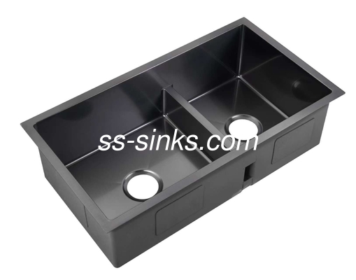 Retanglar el fregadero doble de acero inoxidable negro para una limpieza y mantenimiento fáciles