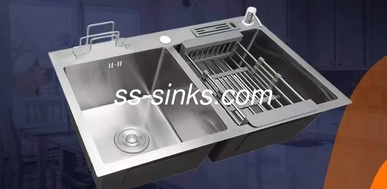 2 Cuenco de lavado de la cocina doble para hogares y hogares modernos