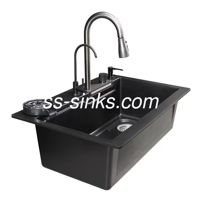 Alcantarillas y lavabo de una sola taza incluido del delantal Lavabo de cocina de acero inoxidable para cocina moderna
