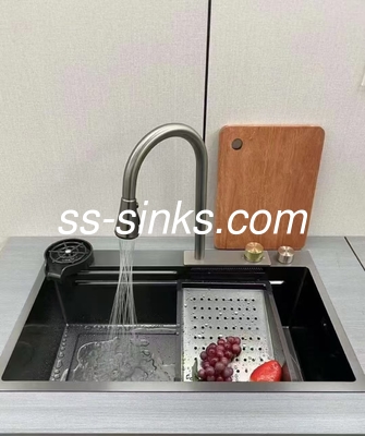 Alcantarillas y lavabo de una sola taza incluido del delantal Lavabo de cocina de acero inoxidable para cocina moderna