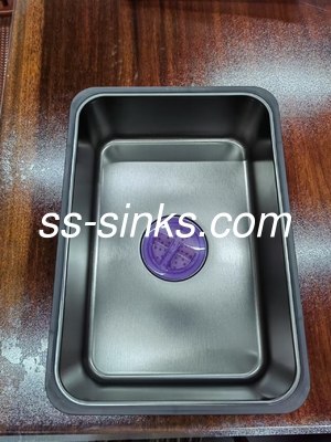 Lavadero de cocina de acero inoxidable negro con espesor de 1,2 mm y fácil limpieza