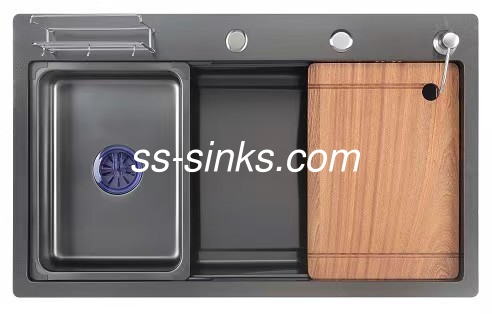 Esquina de oro rosa El fregadero de la cocina de acero inoxidable La combinación definitiva de estilo y función