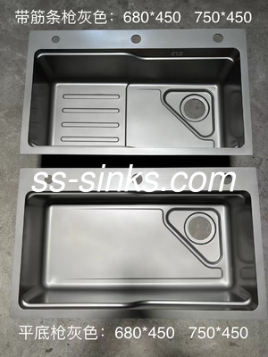 1 cuenco de lavabo de cocina con diseño rectangular de acero inoxidable de cromo / níquel 18/10