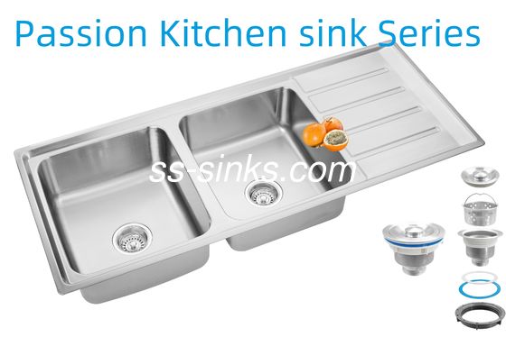 1200 X 500 mm Cuenca de acero inoxidable de la cocina del fregadero de drenaje trasero colocación para su restaurante cocina