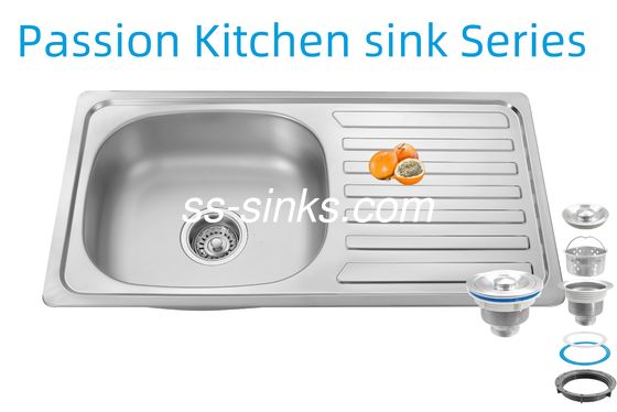 33 X 22 pulgadas El fregadero de cocina con el tablero de descarga de acero inoxidable 18/10 cromo / níquel y accesorios Colander