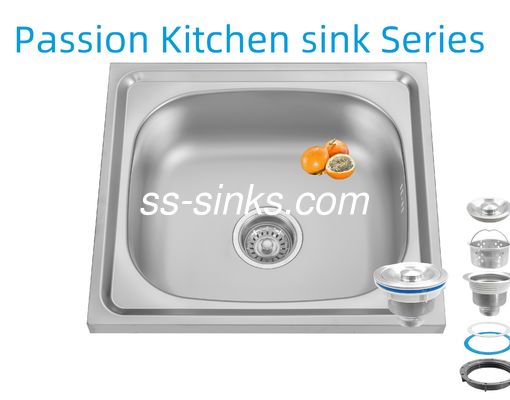 Estilo de diseño moderno Topmount Lavadero de cocina con apertura de drenaje de 3,5 pulgadas y forma de tazón rectangular