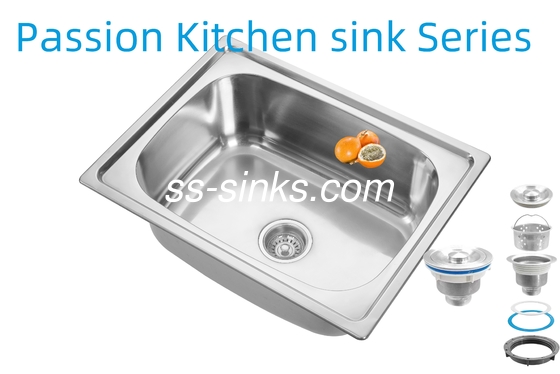 Profundidad del tazón 21cm delantal del fregadero de acero inoxidable del lavabo del desagüe de 3,5 pulgadas para el rendimiento