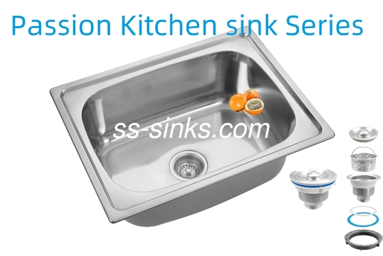 Profundidad del tazón 21cm delantal del fregadero de acero inoxidable del lavabo del desagüe de 3,5 pulgadas para el rendimiento