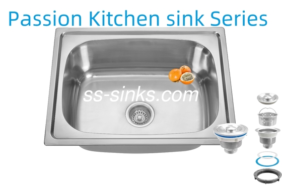 Profundidad del tazón 21cm delantal del fregadero de acero inoxidable del lavabo del desagüe de 3,5 pulgadas para el rendimiento