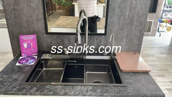 Fregadero de un seno de acero inoxidable duradero y funcional para cocinas concurridas
