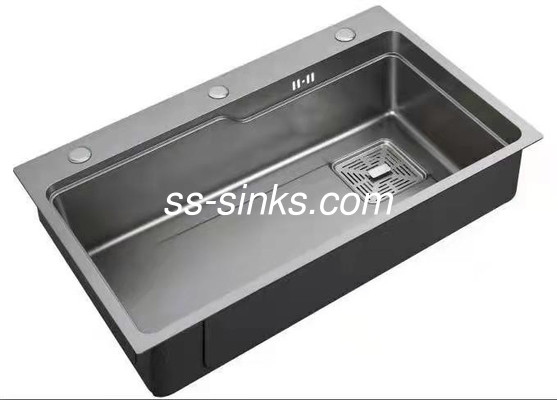 Fregadero de acero inoxidable el 100% hecho a mano elegante rectangular Topmount