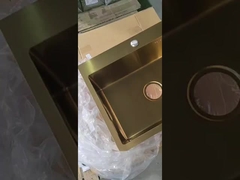 Lavadero de acero de color dorado, doble y único, proveedor de China.