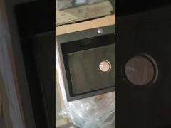 Lavas de color negro de acero inoxidable de montaje superior hecha a mano 110 mm